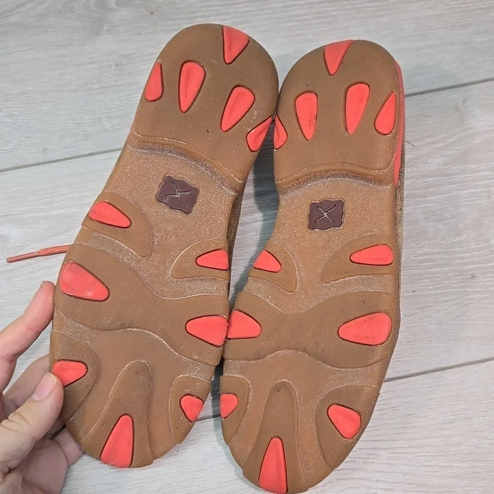 Twisted X Kids Girls SMUYDM09 Brown Leather Boat Moccasin Driving Shoes Sz 3.5M